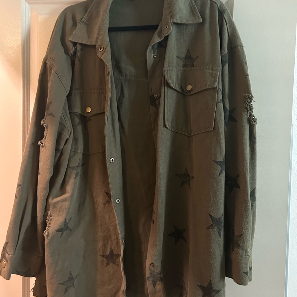 Mittoshop Olive Jacket with Star Accents